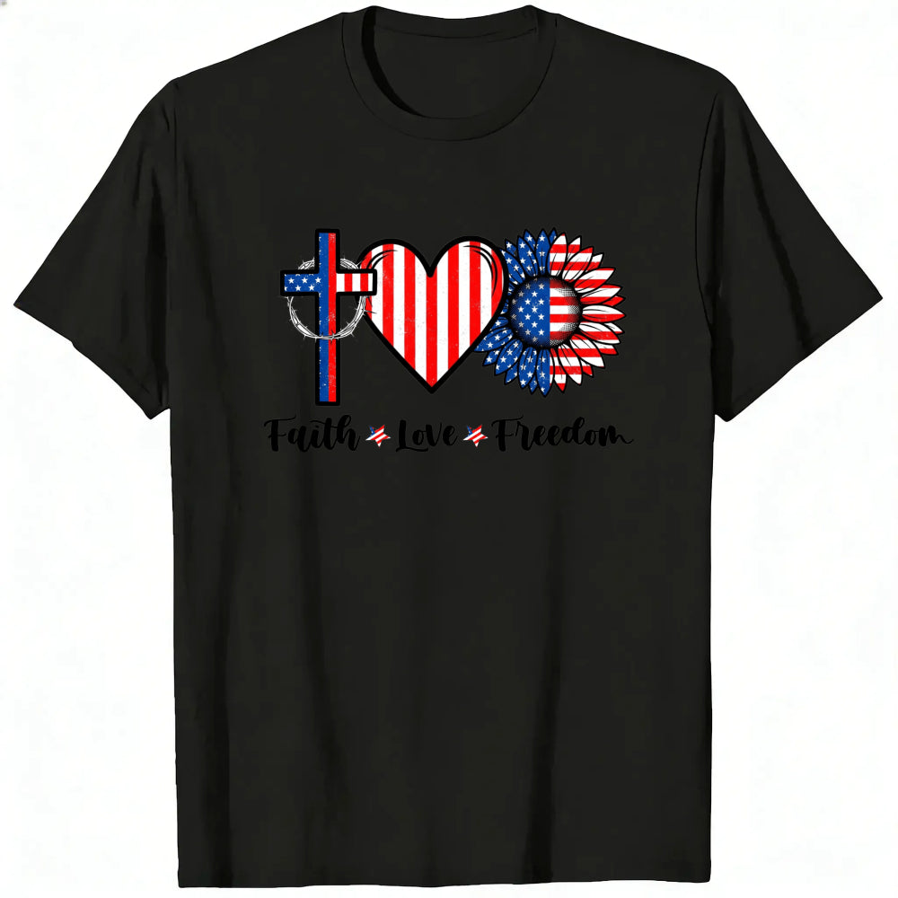 Patriotic Faith Love Freedom Classic T-Shirt