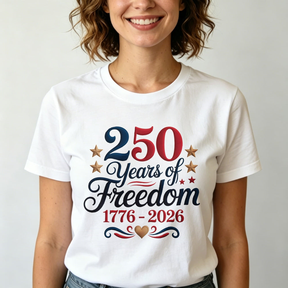 Patriotic American Independence Day 250 Years Of Freedom 1776 2026 Classic T-Shirt