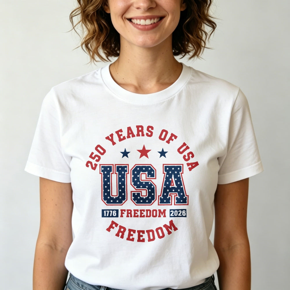 Patriotic American Flag Design Classic T-Shirt 250 Years Of Usa Freedom 1776 2026