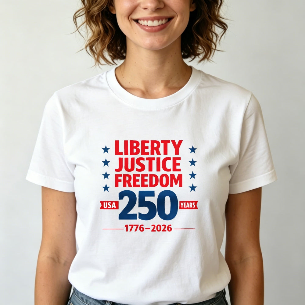 Patriotic Liberty Justice Freedom 250 Years Usa 1776 2026 Classic T-Shirt