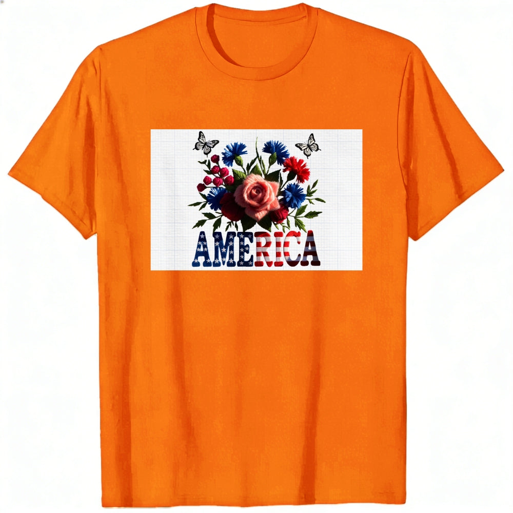 Patriotic Floral Design Classic T-Shirt America