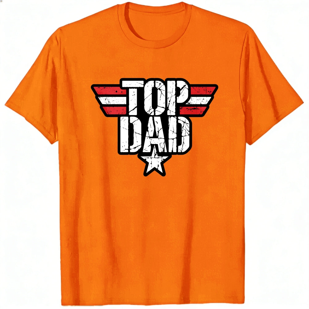 Retro Style Classic T-Shirt Top Dad With Wings And Star Design
