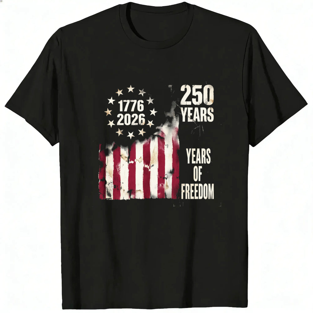 Patriotic American Flag Design Classic T-Shirt 250 Years Of Freedom 1776 2026