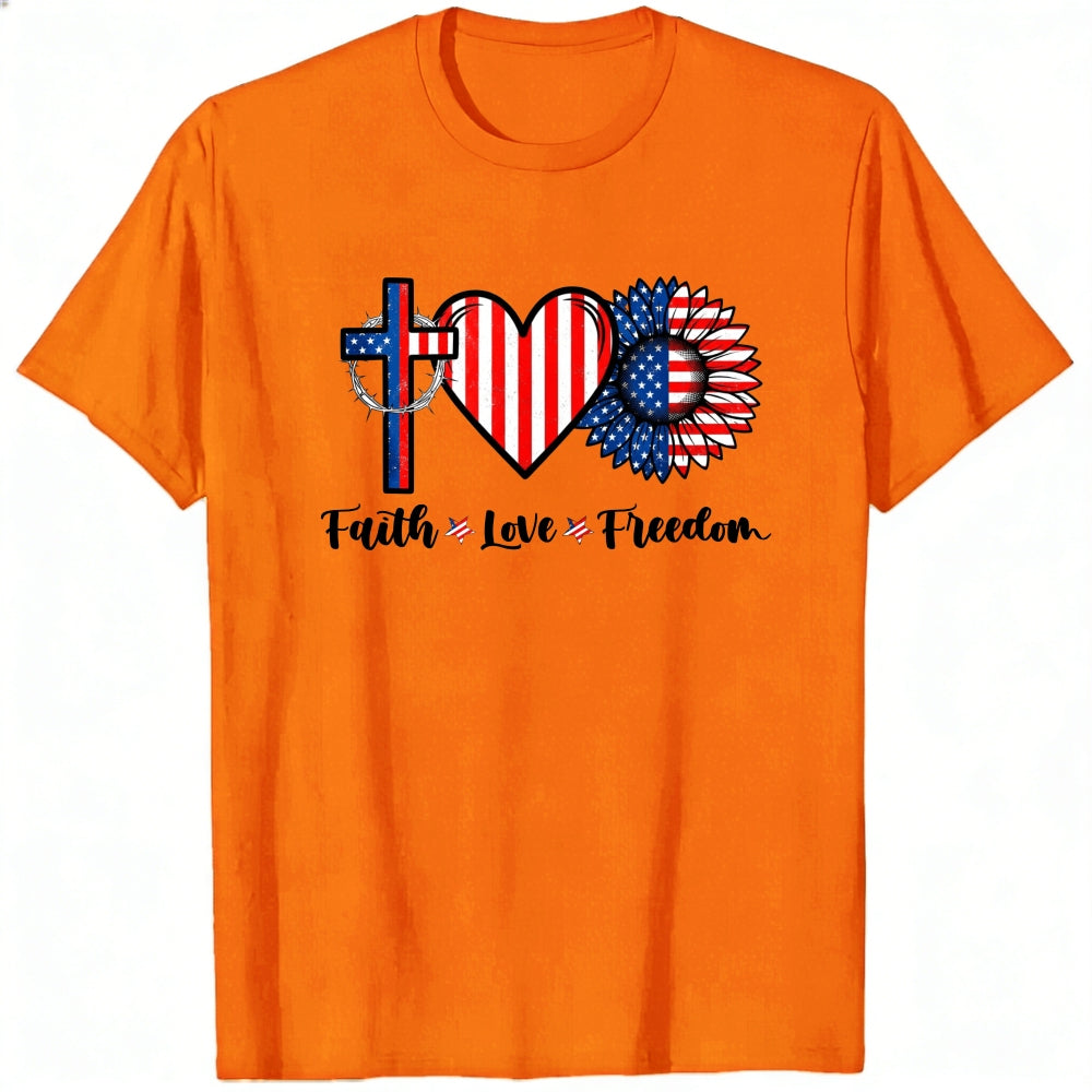 Patriotic Faith Love Freedom Classic T-Shirt