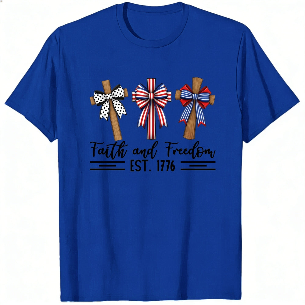 Patriotic Crosses Faith And Freedom Est 1776 Classic T-Shirt