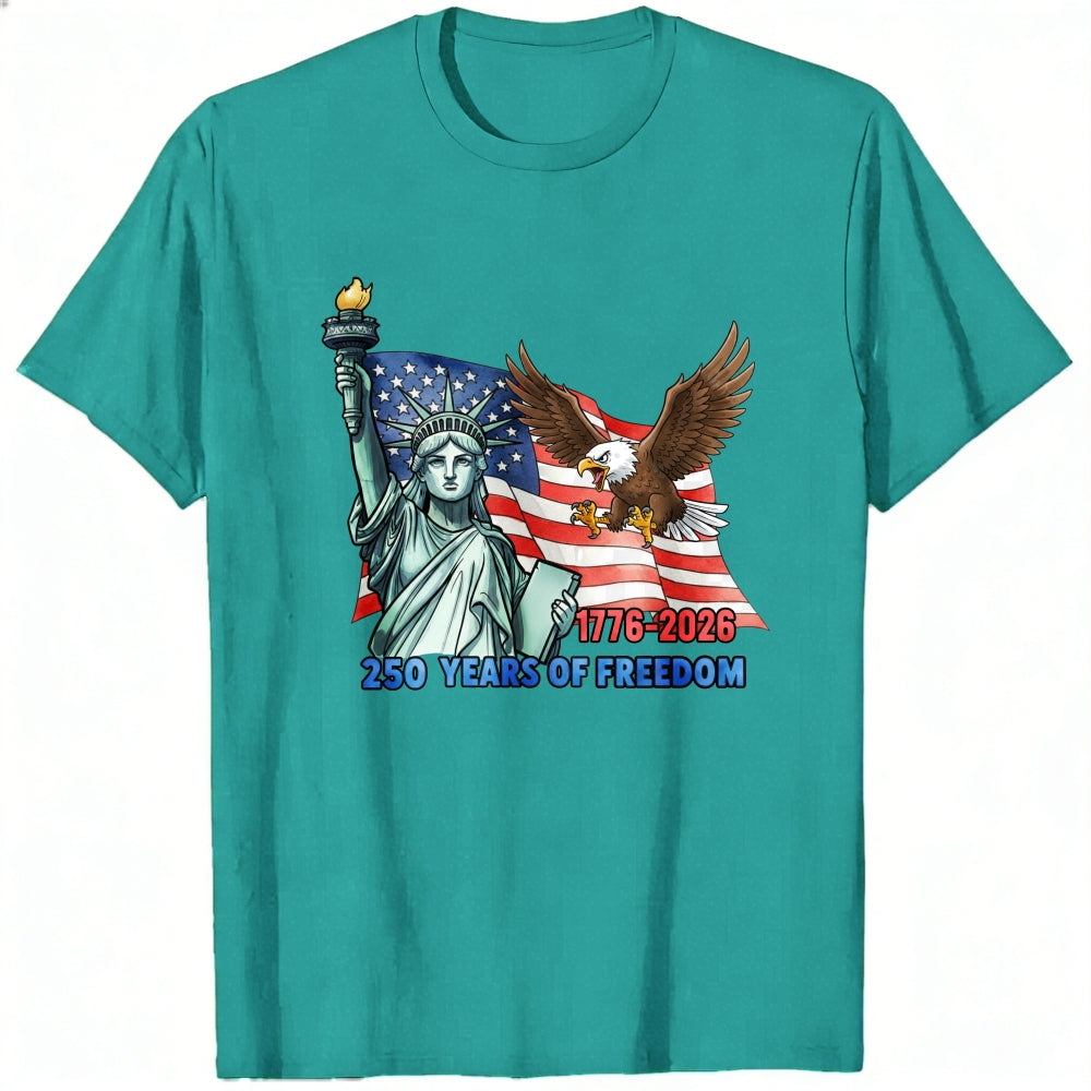 Patriotic American Flag Statue Of Liberty Eagle Classic T-Shirt 250 Years Of Freedom 1776 2026