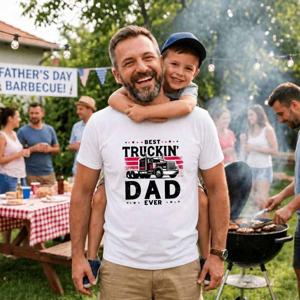 Trucker Style Classic T-Shirt Best Truckin Dad Ever