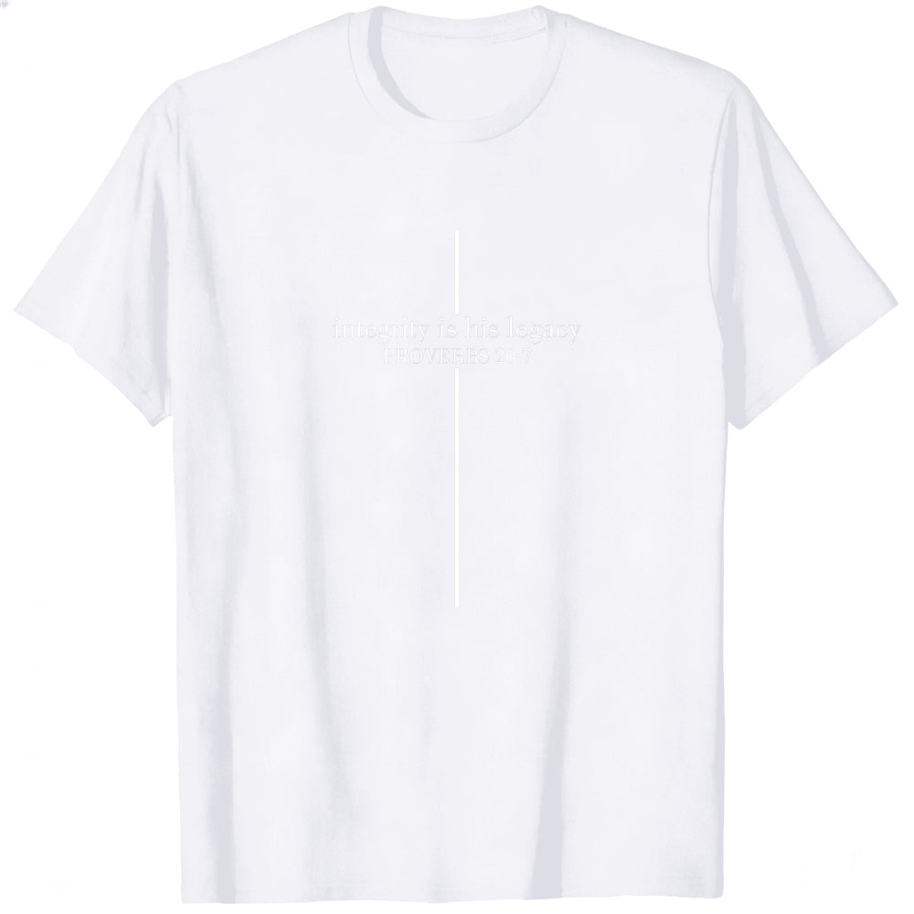 Black Minimalist Design Classic T-Shirt Integrity Is His Legacy Proverbs 207