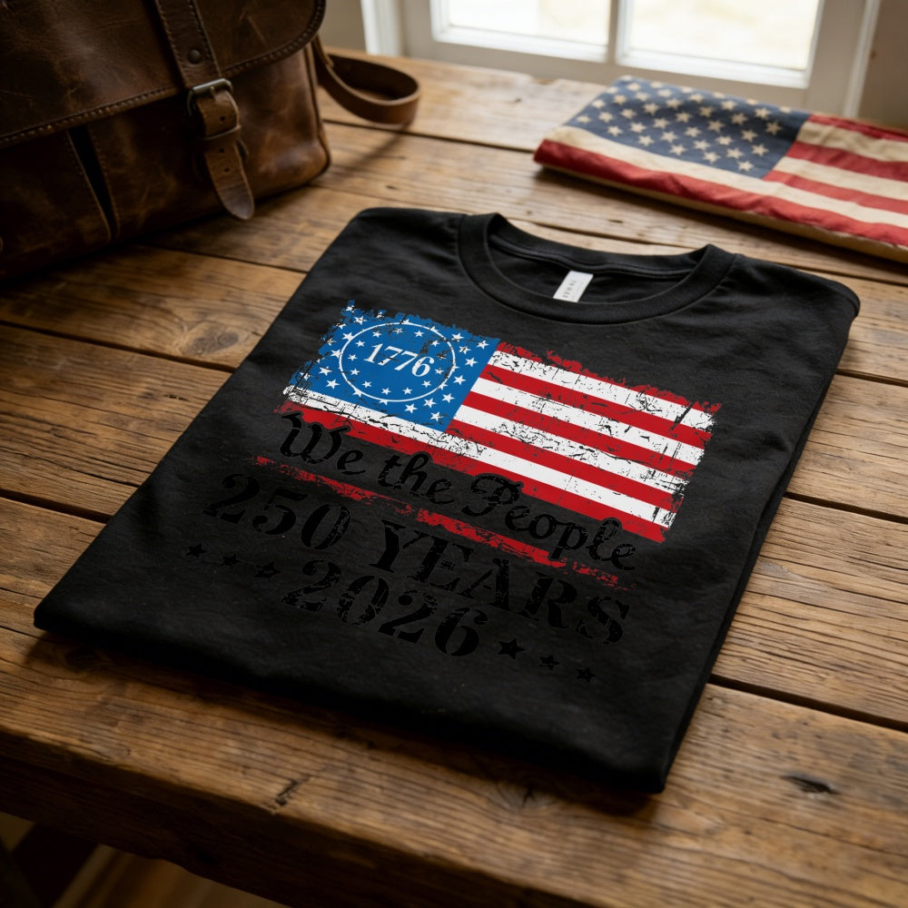 Patriotic American Flag Design Classic T-Shirt We The People 250 Years 2026