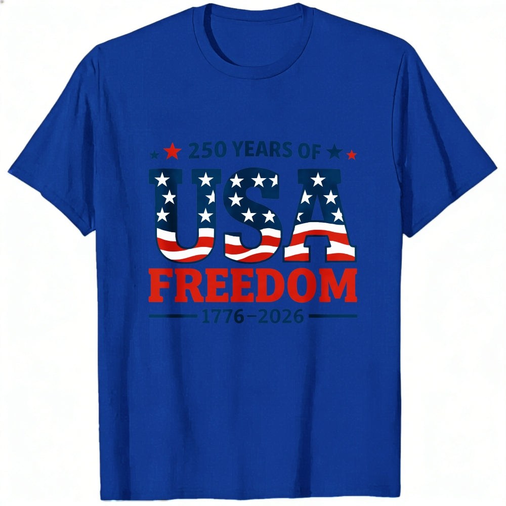 Patriotic American Flag Design Classic T-Shirt 250 Years Of Usa Freedom 1776 2026