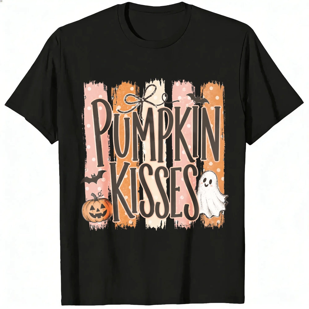 Halloween Pumpkin Kisses Ghost Bat Classic T-Shirt