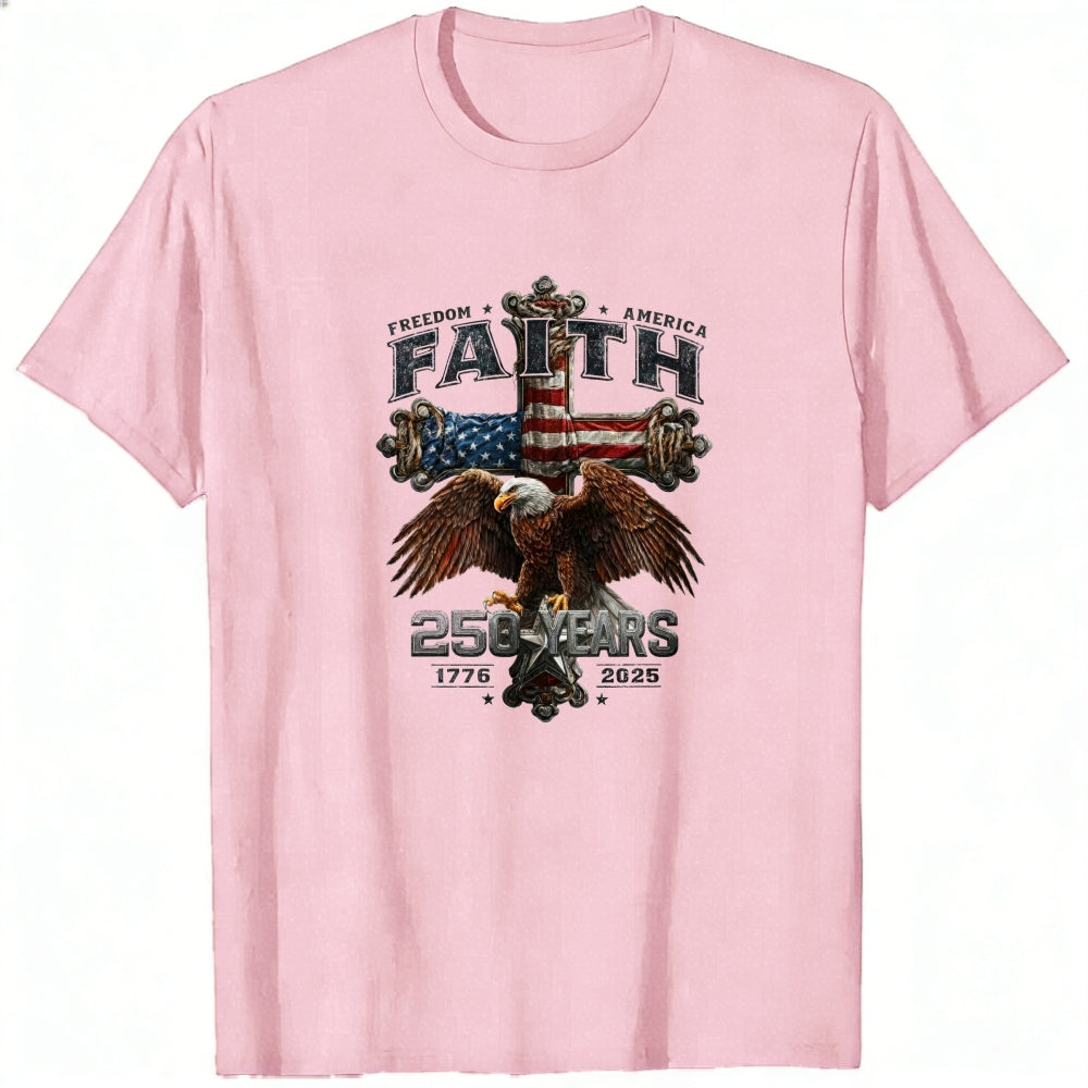 Patriotic Eagle And American Flag Classic T-Shirt Faith Freedom America 250 Years 1776 2025