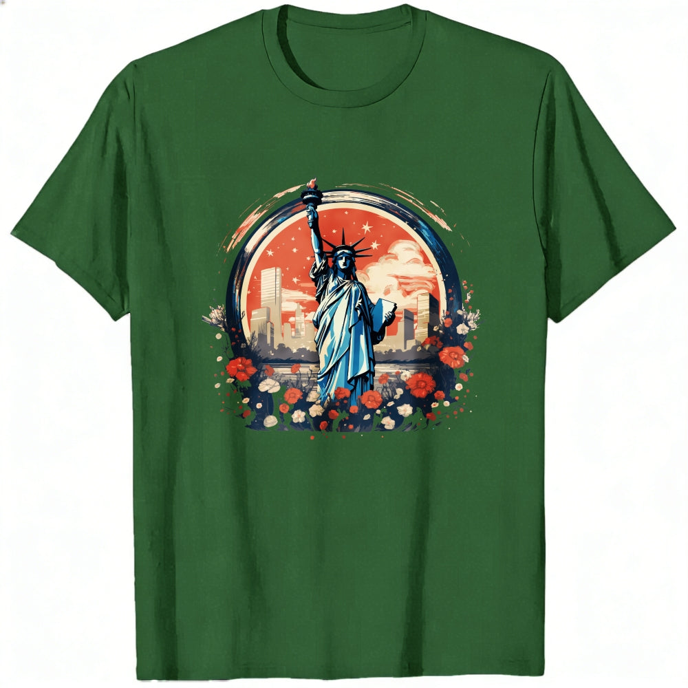 Artistic Statue Of Liberty Cityscape Classic T-Shirt
