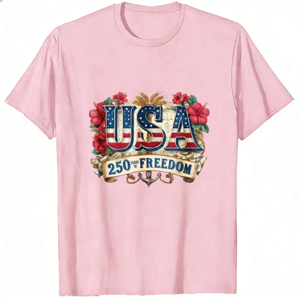 Patriotic American Flag Design Classic T-Shirt Usa 250 Years Of Freedom