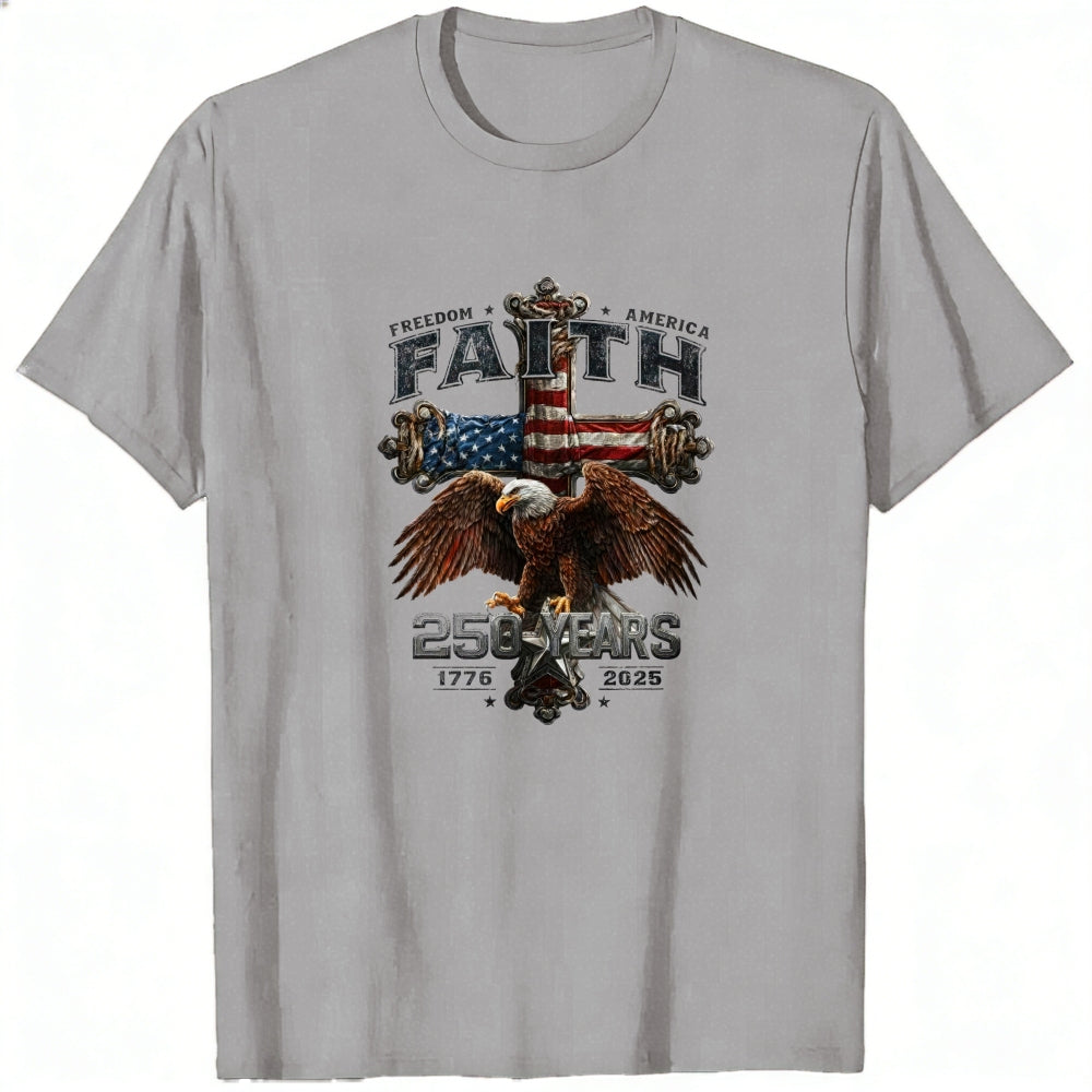 Patriotic Eagle And American Flag Classic T-Shirt Faith Freedom America 250 Years 1776 2025
