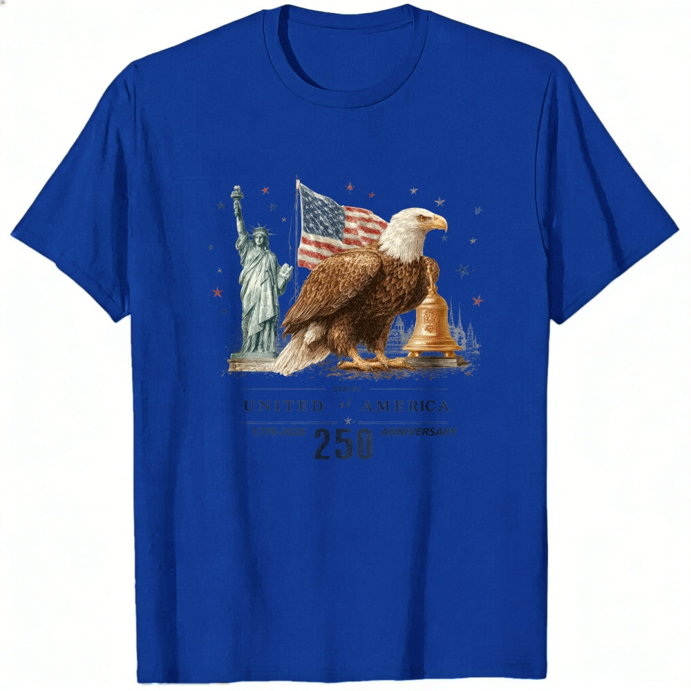 Patriotic American Eagle Statue And Liberty Classic T-Shirt United States 250 Anniversary