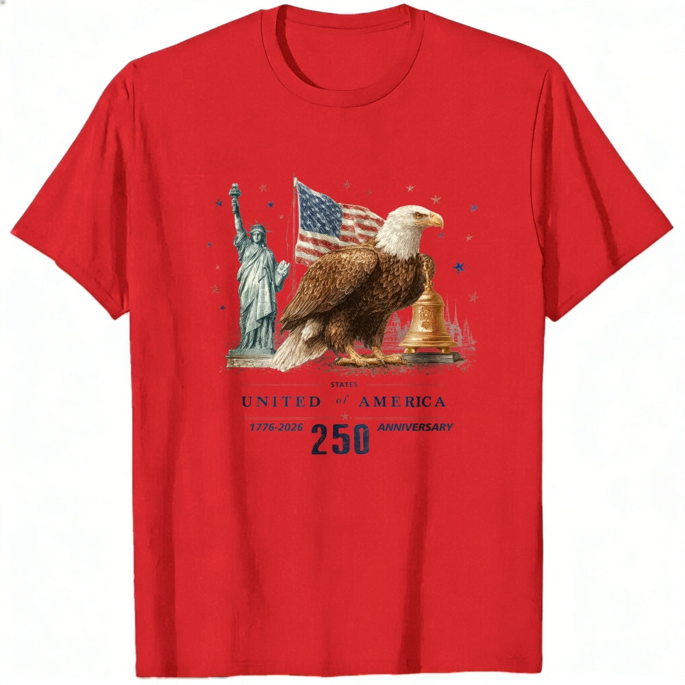 Patriotic American Eagle Statue And Liberty Classic T-Shirt United States 250 Anniversary