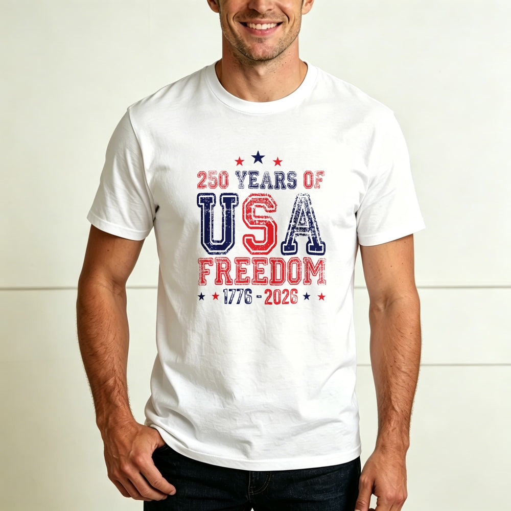 Patriotic American Independence Day Classic T-Shirt 250 Years Of Usa Freedom 1776 2026