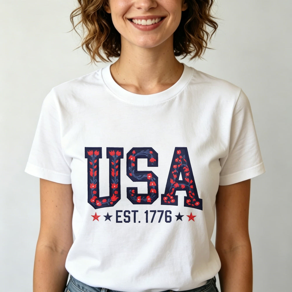 Patriotic Usa Flag Pattern Classic T-Shirt