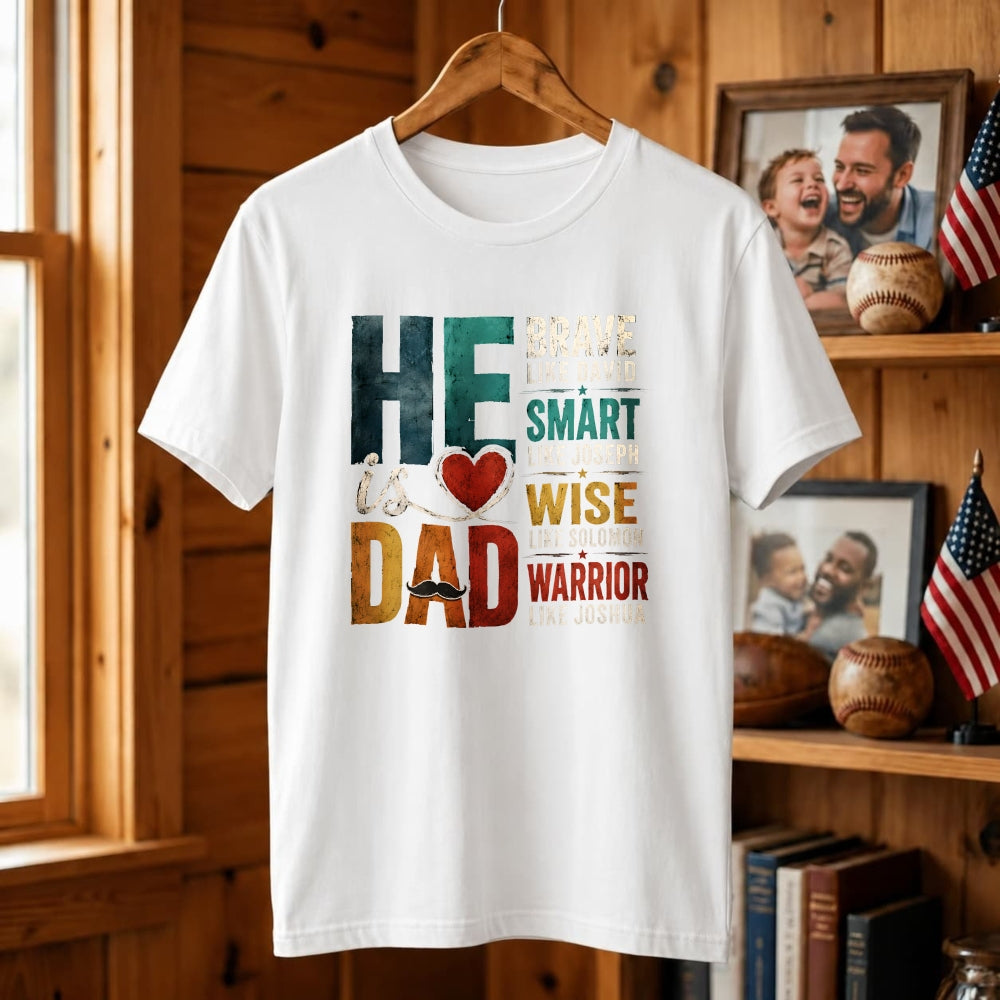 Graphic Design Classic T-Shirt He Is Dad Brave Smart Wise Warrior