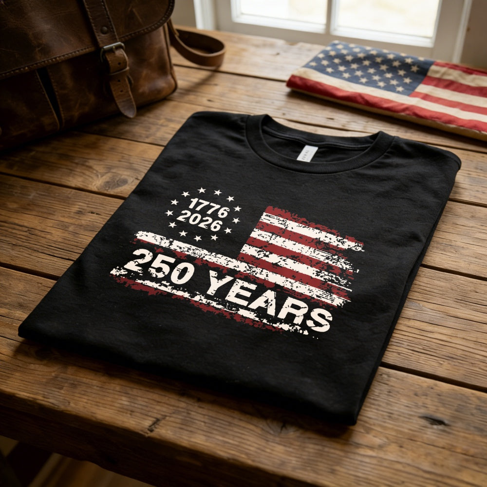 Patriotic American Flag Design Classic T-Shirt 1776 2026 250 Years Celebration