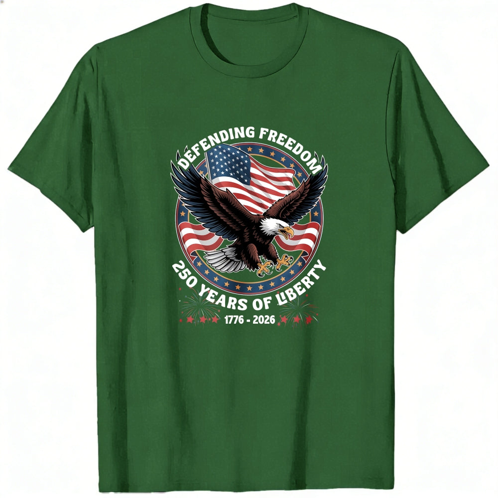 Patriotic Eagle American Flag Design Classic T-Shirt Defending Freedom 250 Years Of Liberty 1776 2026