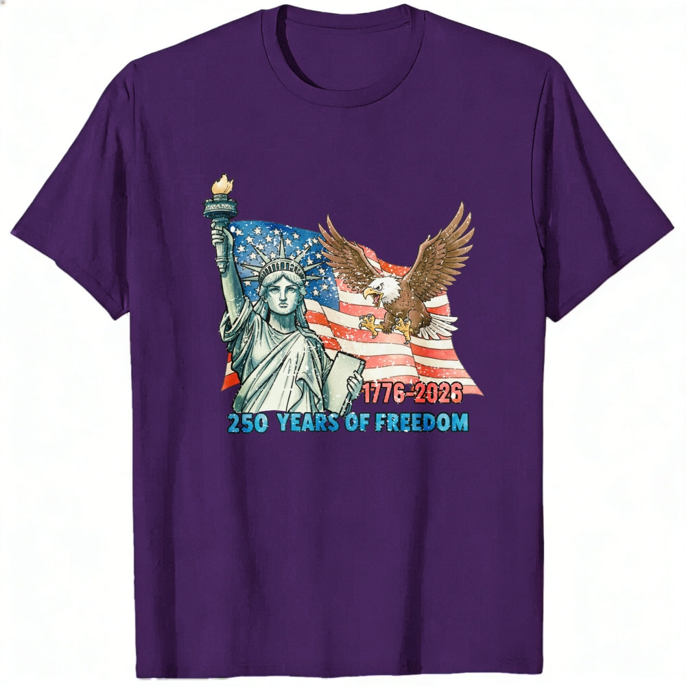 Patriotic American Flag Statue Of Liberty Eagle Classic T-Shirt 250 Years Of Freedom 1776 2026