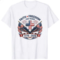 Patriotic Eagle And Flag Design Classic T-Shirt Faith Freedom 250 Years 1776 2026
