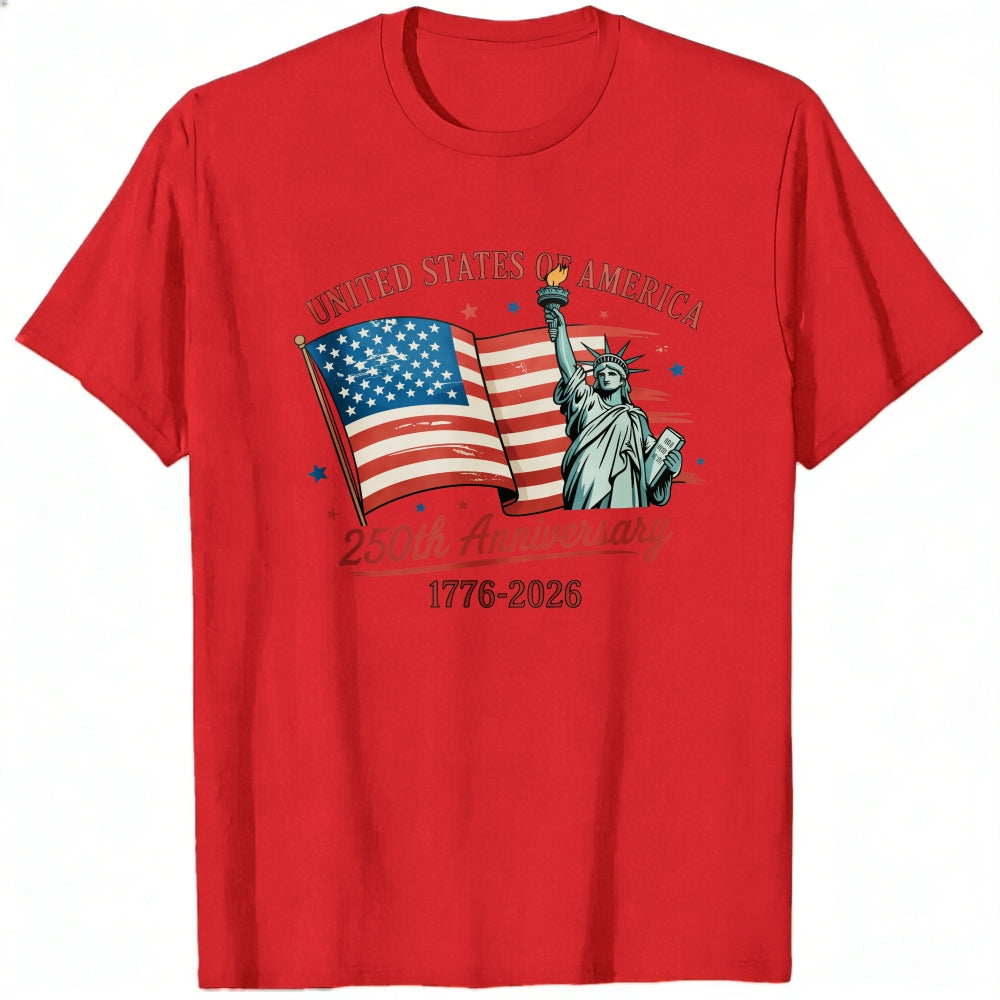 Patriotic American Flag And Statue Of Liberty Classic T-Shirt 250th Anniversary 1776 2026