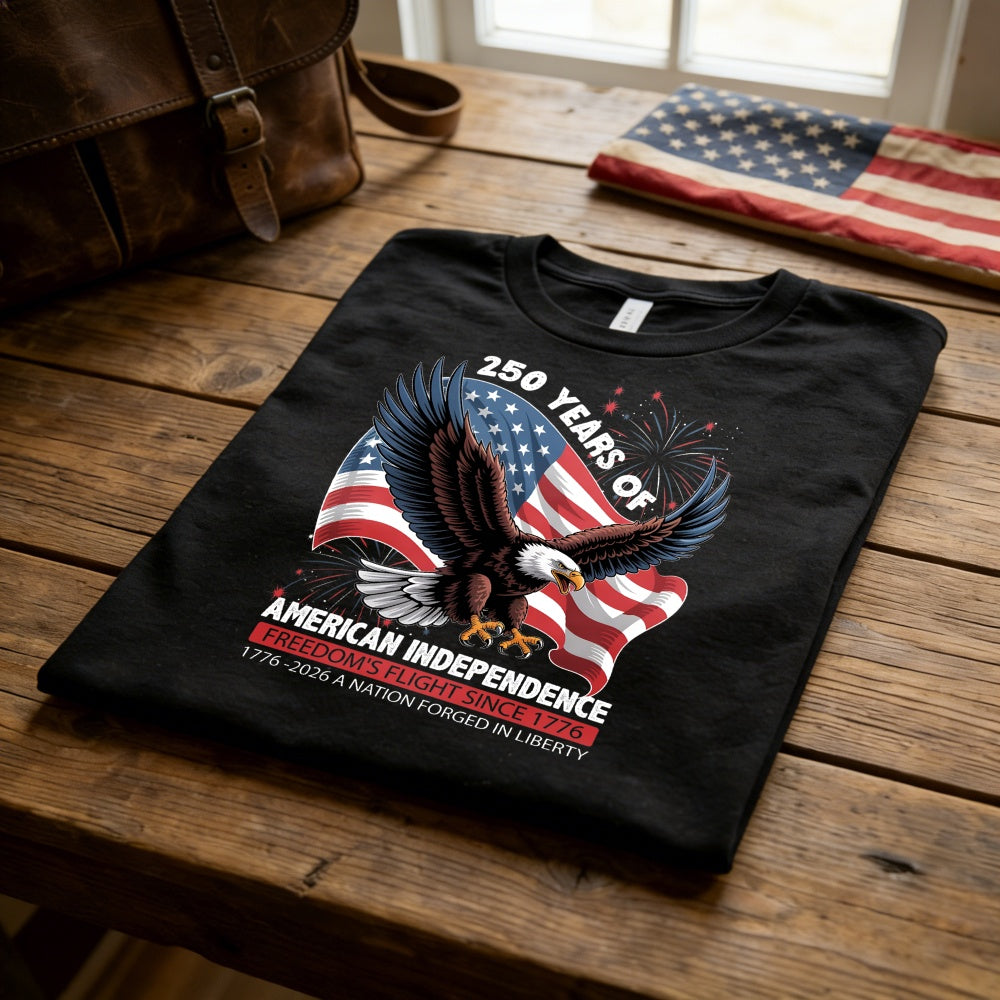 Patriotic Eagle American Flag Classic T-Shirt 250 Years Of American Independence Freedom S Flight Since 1776