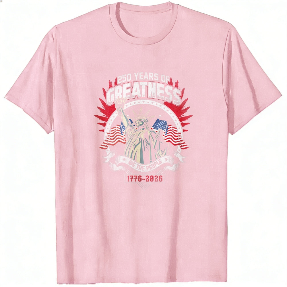 Patriotic American Flag Statue Of Liberty 250 Years Of Greatness Classic T-Shirt