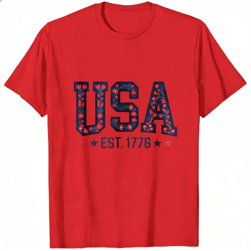 Patriotic Usa Flag Pattern Classic T-Shirt