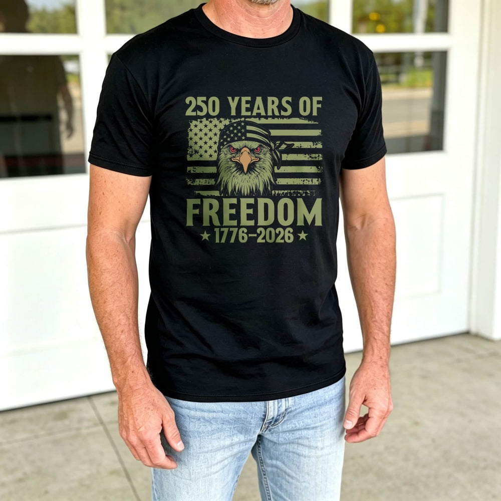 Patriotic Eagle American Flag Classic T-Shirt 250 Years Of Freedom 1776 2026