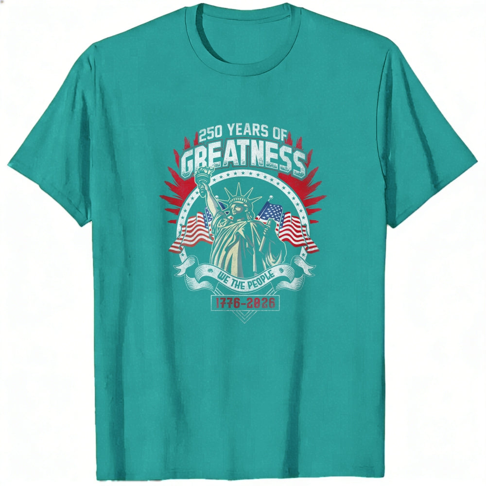 Patriotic American Flag Statue Of Liberty 250 Years Of Greatness Classic T-Shirt