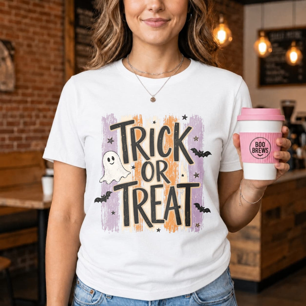 Halloween Trick Or Treat Ghost Bat Classic T-Shirt