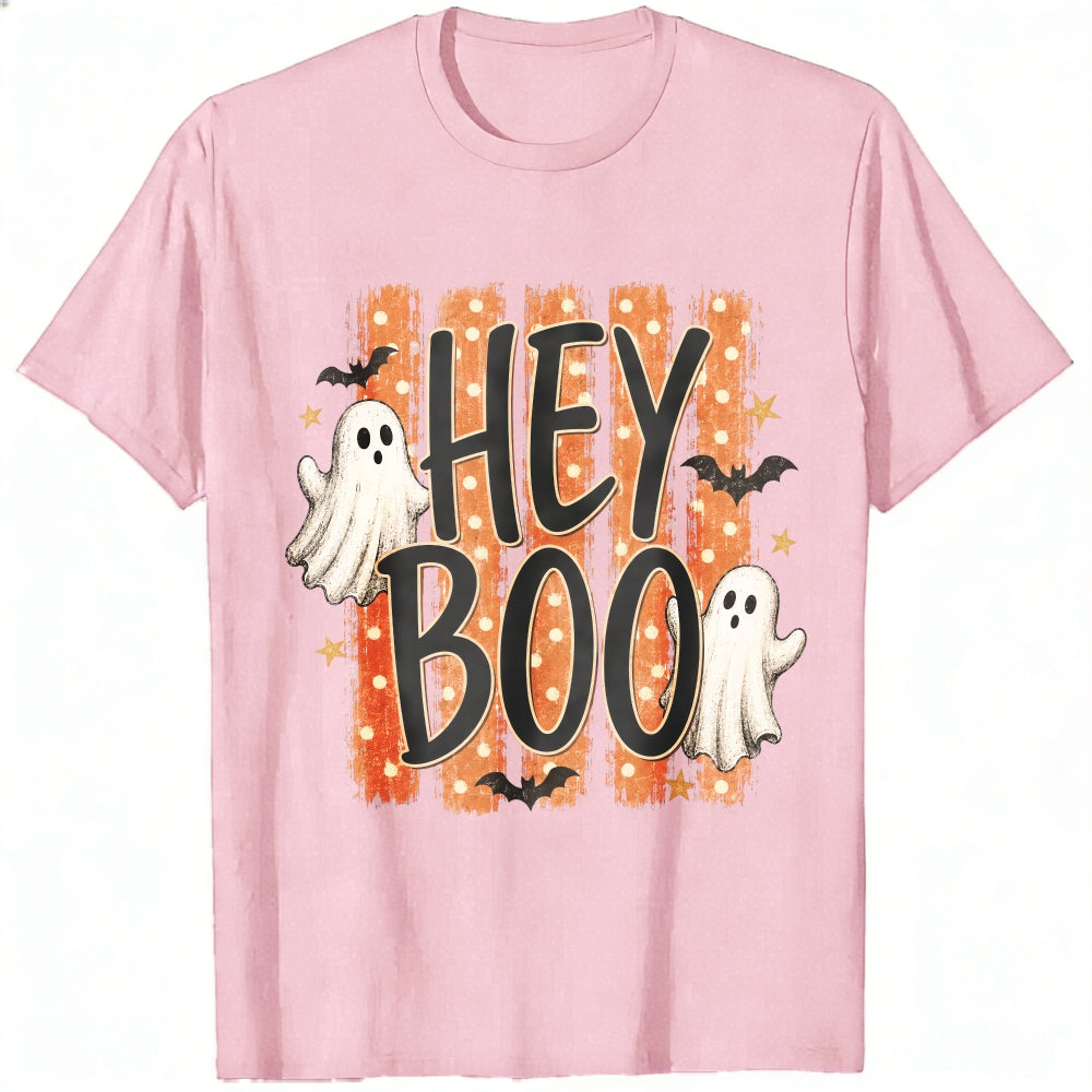 Cute Halloween Ghost Bat Hey Boo Classic T-Shirt