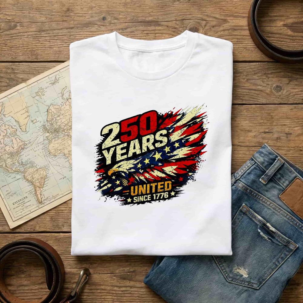 Patriotic American Flag Design Classic T-Shirt 250 Years United Since 1776