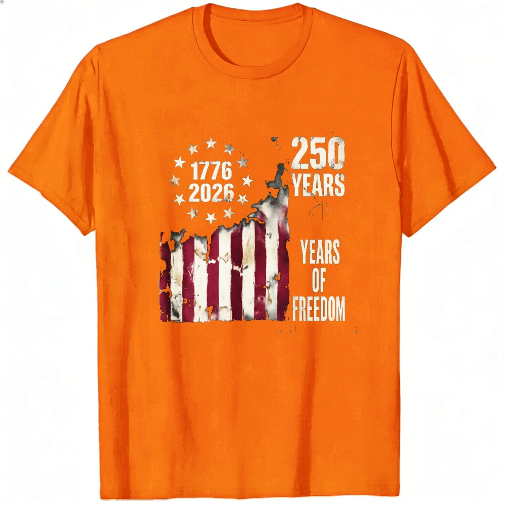 Patriotic American Flag Design Classic T-Shirt 250 Years Of Freedom 1776 2026
