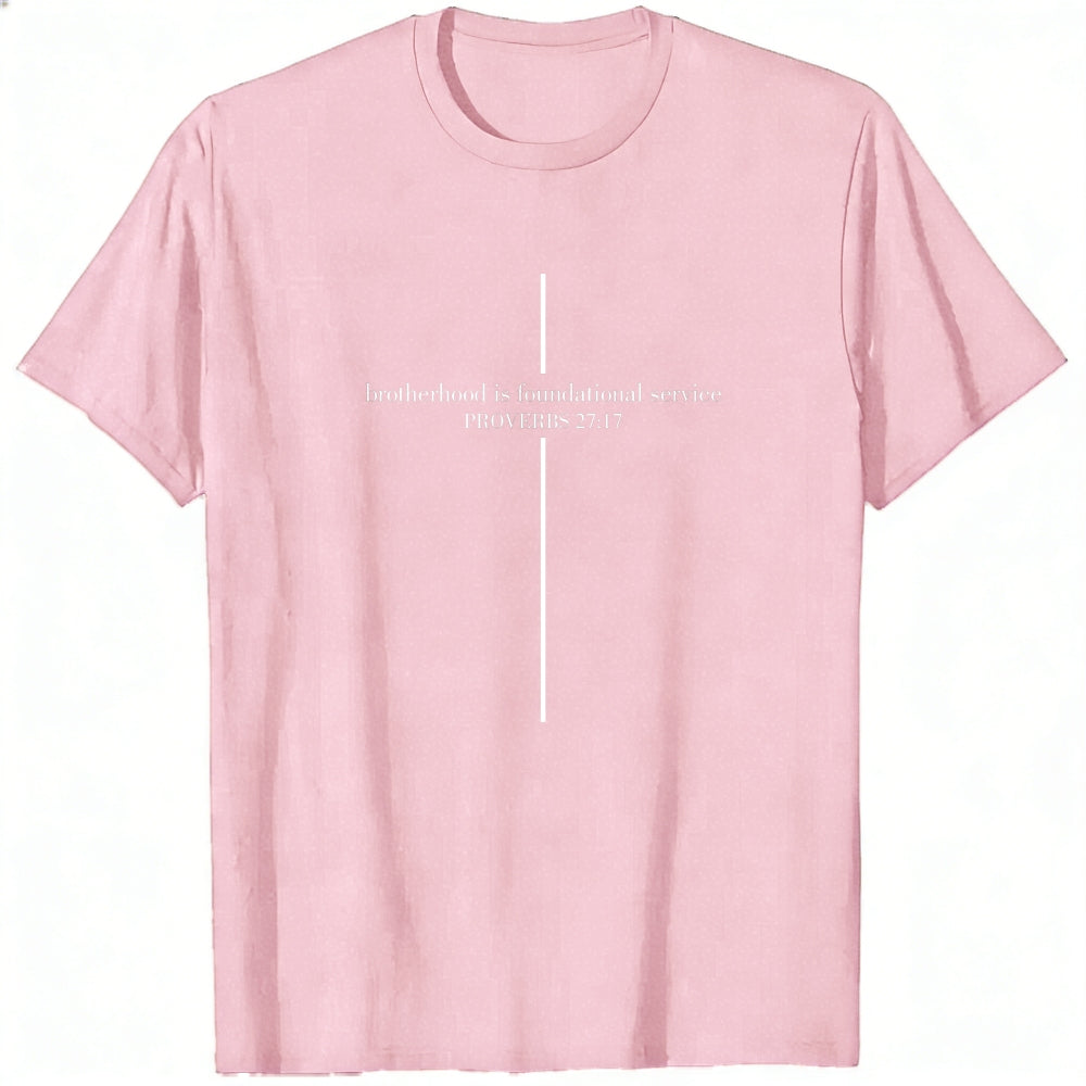 Black Minimalist Design Classic T-Shirt Brotherhood Is Foundational Service Proverbs 2717