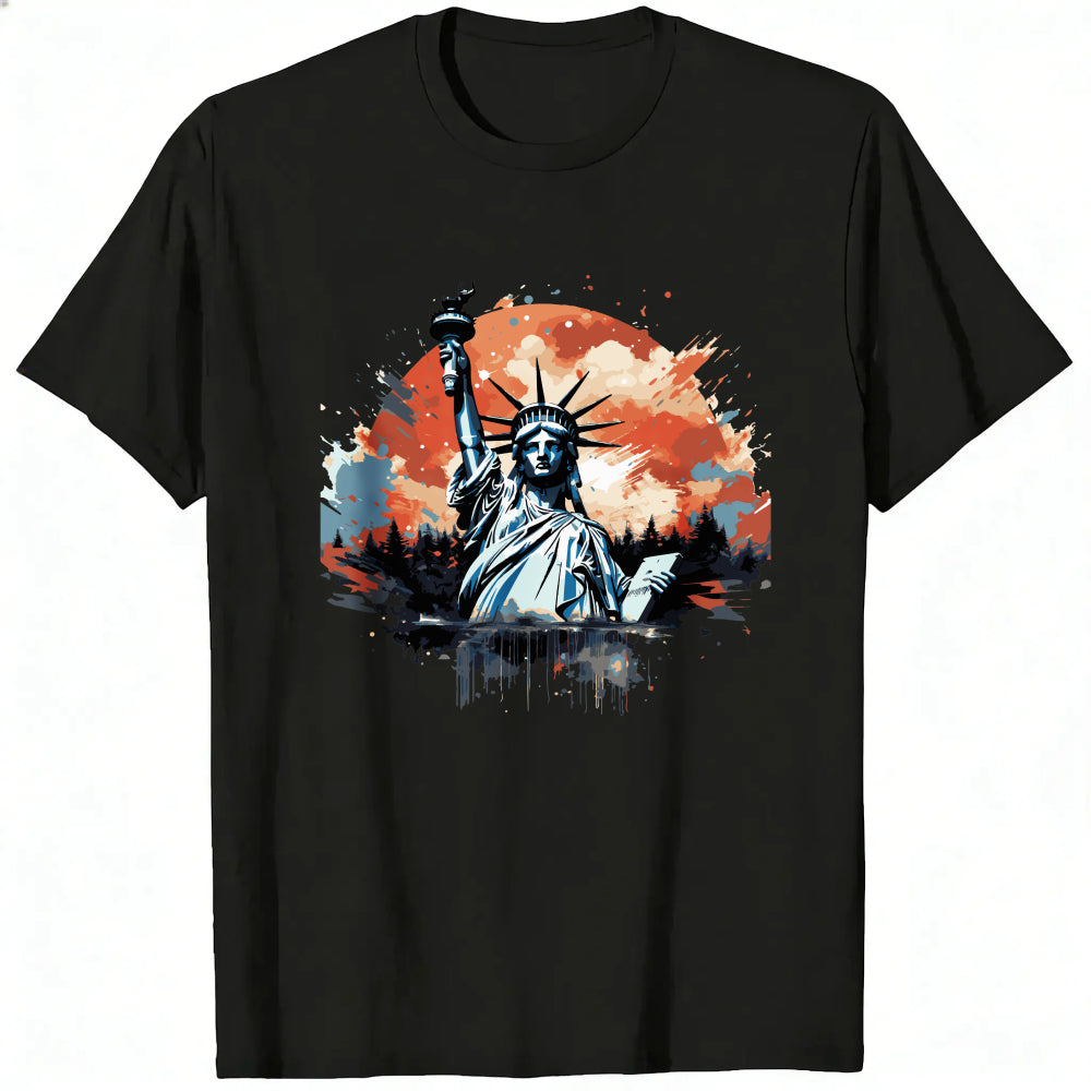 Artistic Statue Of Liberty Sunset Classic T-Shirt
