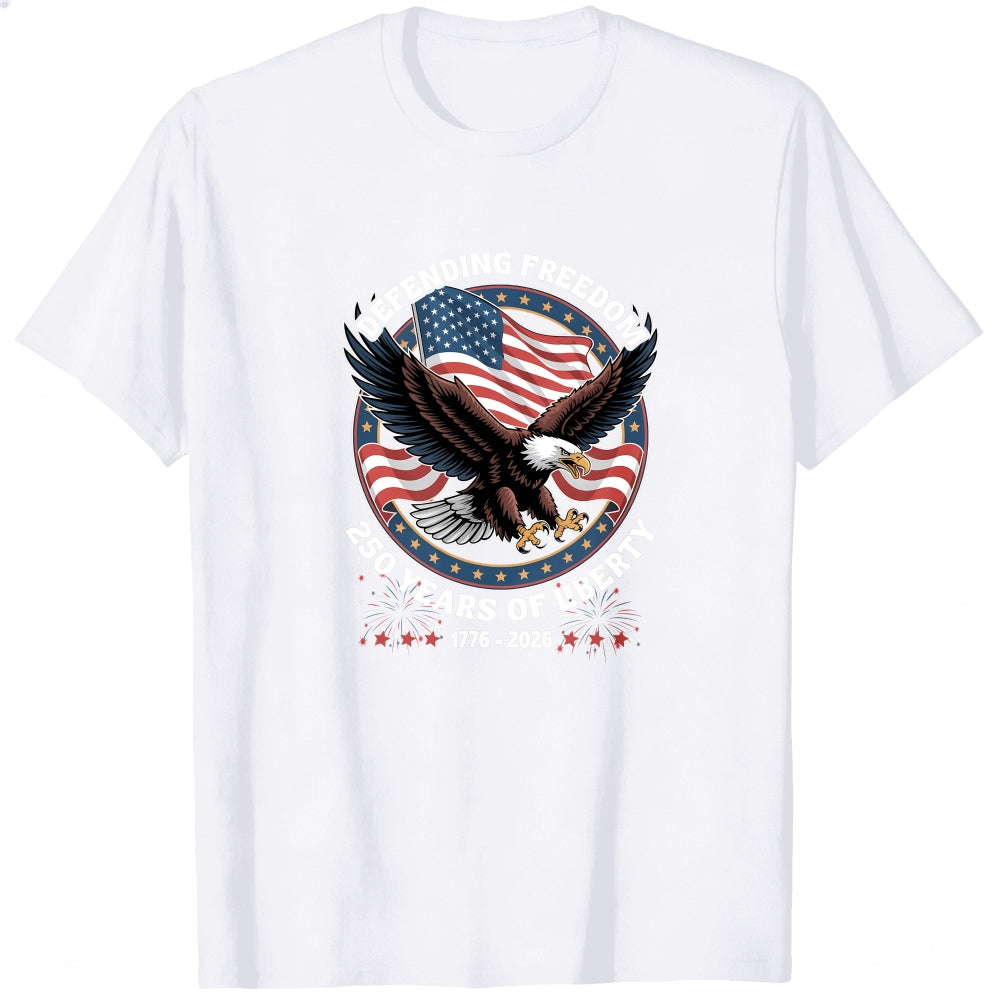 Patriotic Eagle American Flag Design Classic T-Shirt Defending Freedom 250 Years Of Liberty 1776 2026