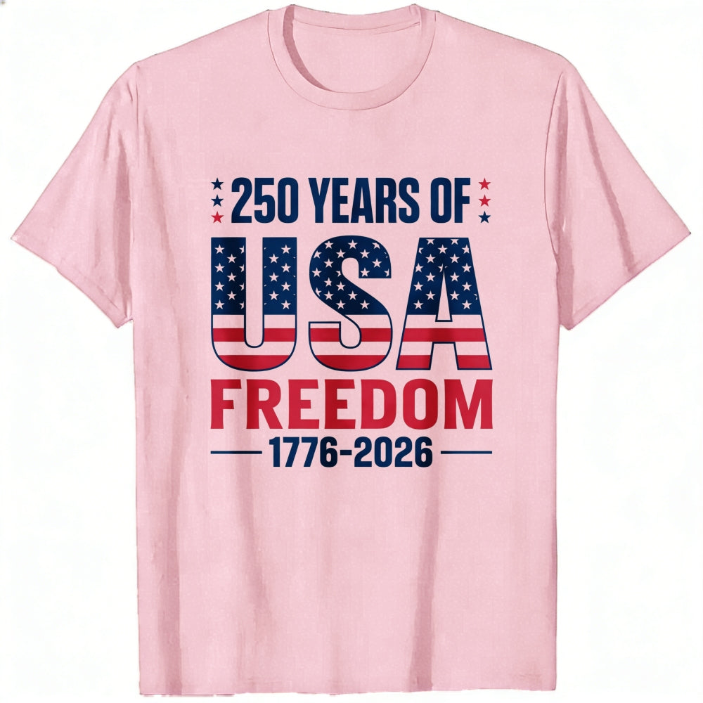 Patriotic American Flag Design Classic T-Shirt 250 Years Of Usa Freedom 1776 2026