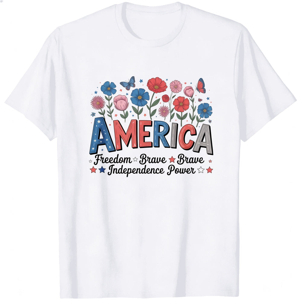 Patriotic Floral America Classic T-Shirt