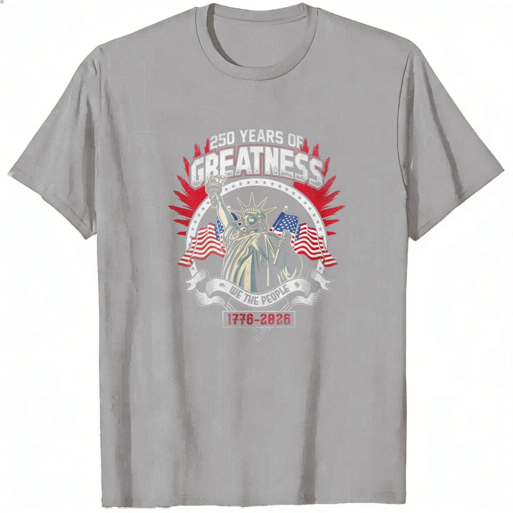 Patriotic American Flag Statue Of Liberty 250 Years Of Greatness Classic T-Shirt