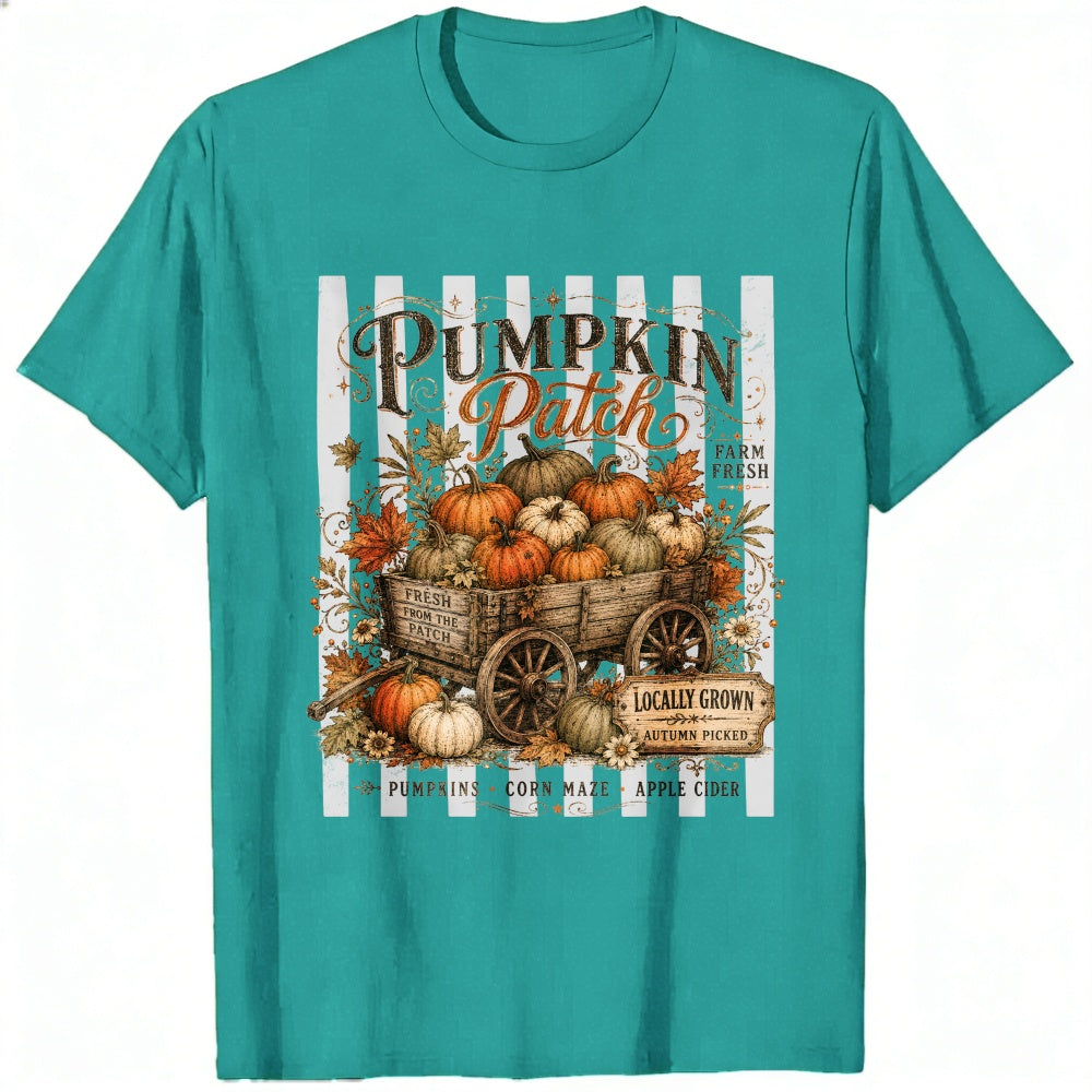 Vintage Autumn Harvest Pumpkin Patch Wagon Classic T-Shirt Locally Grown Fall Decor