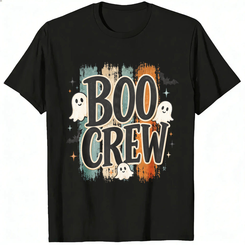 Halloween Retro Boo Crew Ghosts Bats Classic T-Shirt