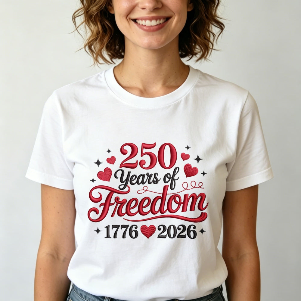 Patriotic American Independence Day 250 Years Of Freedom 1776 2026 Classic T-Shirt