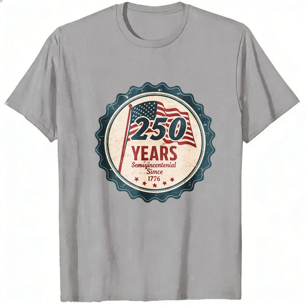 Patriotic American Flag 250 Years Semi Bicentennial Since 1776 Classic T-Shirt