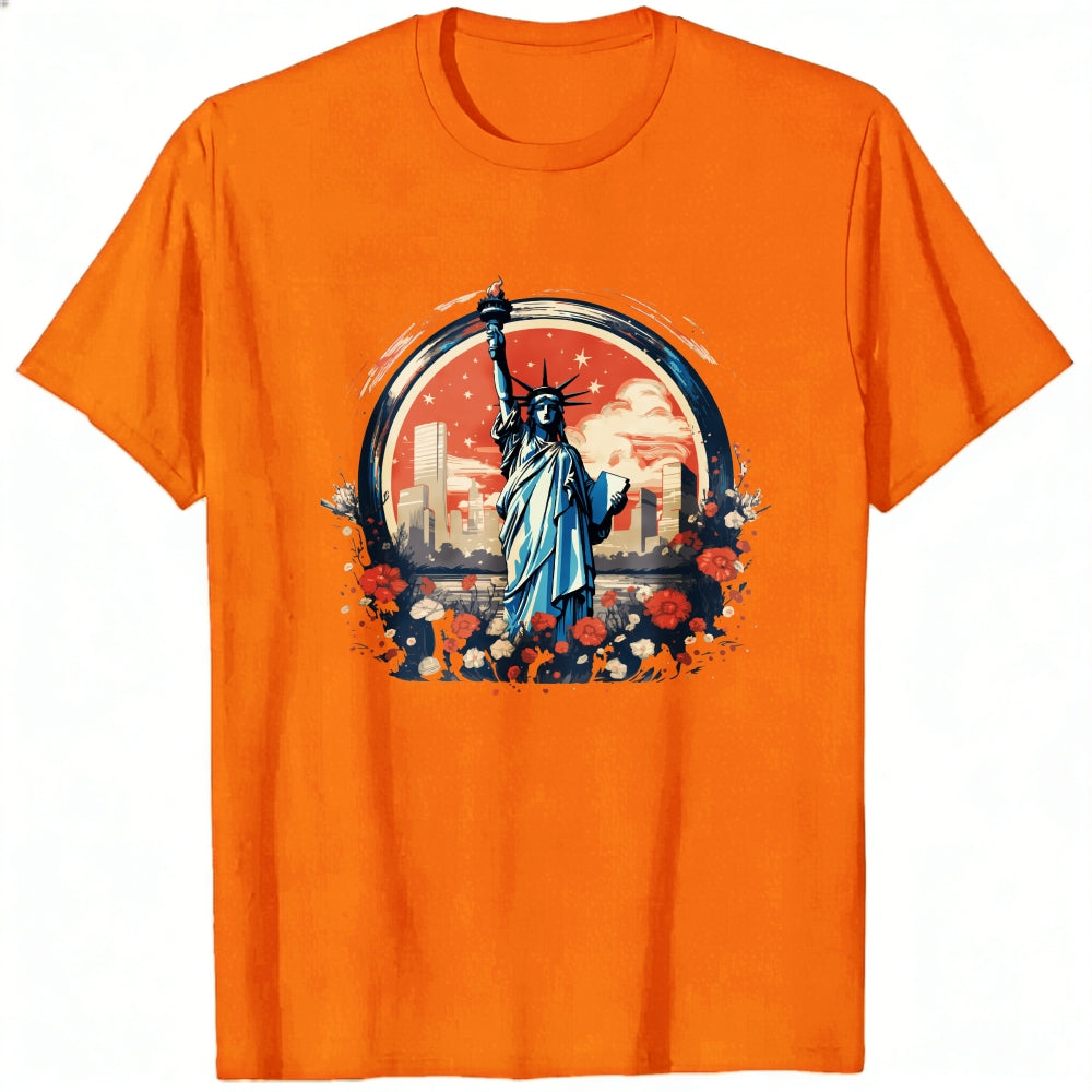 Artistic Statue Of Liberty Cityscape Classic T-Shirt