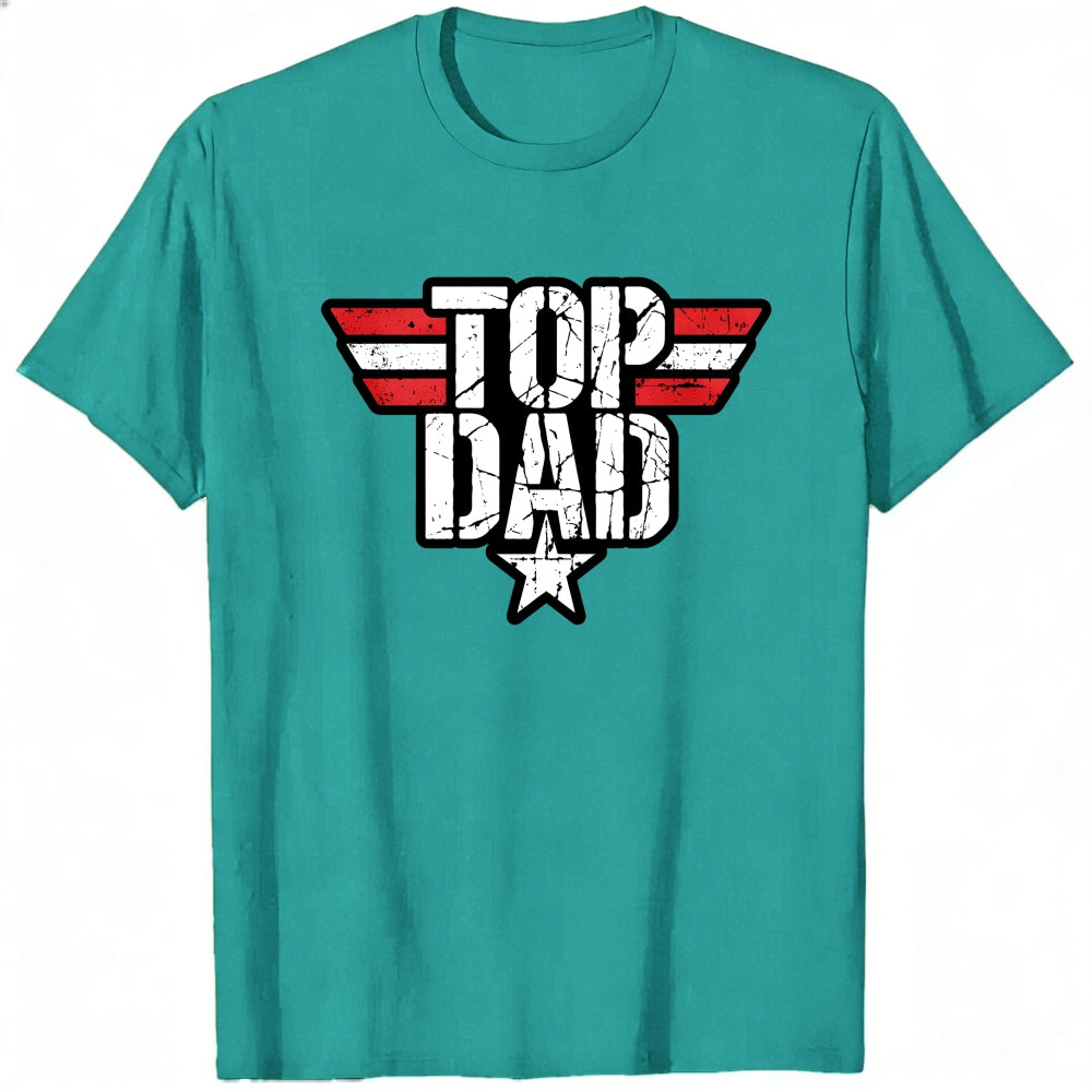 Retro Style Classic T-Shirt Top Dad With Wings And Star Design